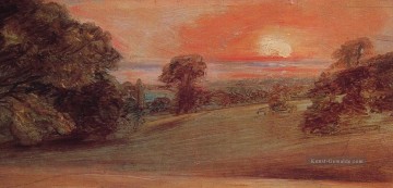 John Constable Werke - Abend Landschaft bei OstBergholt romantische John Constable